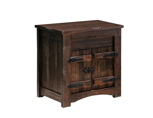 1 Drawer 2 Door Nightstand - Deep Brown