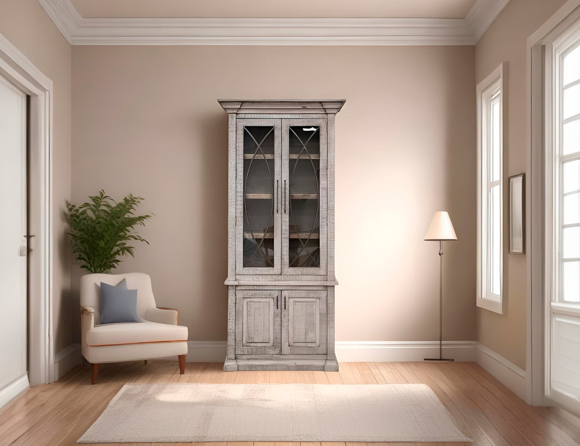 4 Doors Cabinet - Cream White