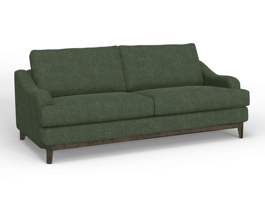 Wooden Frame & Base, Sofa - Olive Green