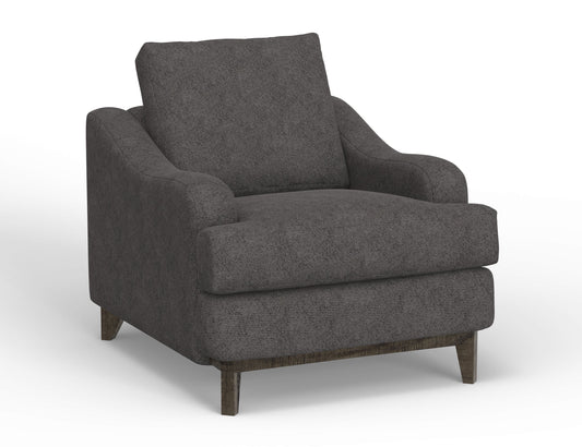 Wooden Frame & Base, Armchair - Iron Gray