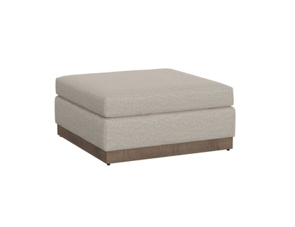 Wooden Frame & Base, Upholstered Square Ottoman - Agreeable Gray