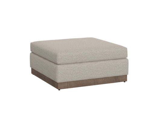 Wooden Frame & Base, Upholstered Square Ottoman - Agreeable Gray