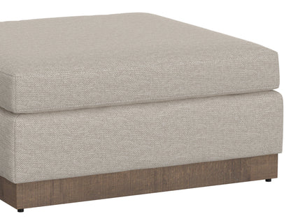 Wooden Frame & Base, Upholstered Square Ottoman - Agreeable Gray