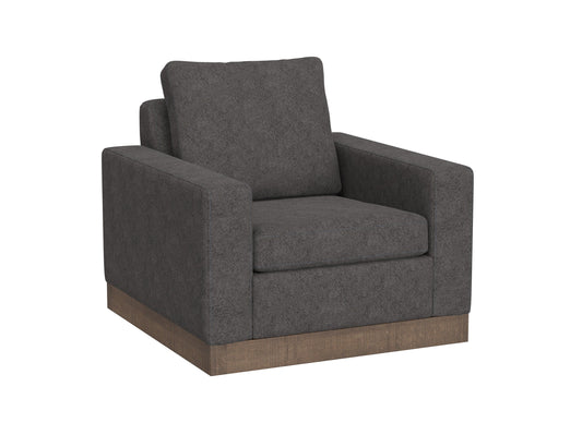 Wooden Frame & Base, Armchair - Iron Gray