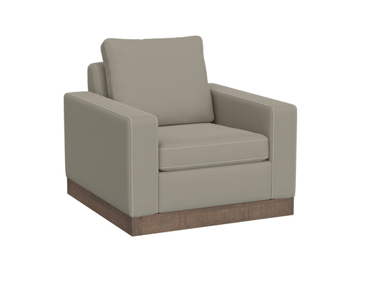 Wooden Frame & Base, Armchair - Almond Gray