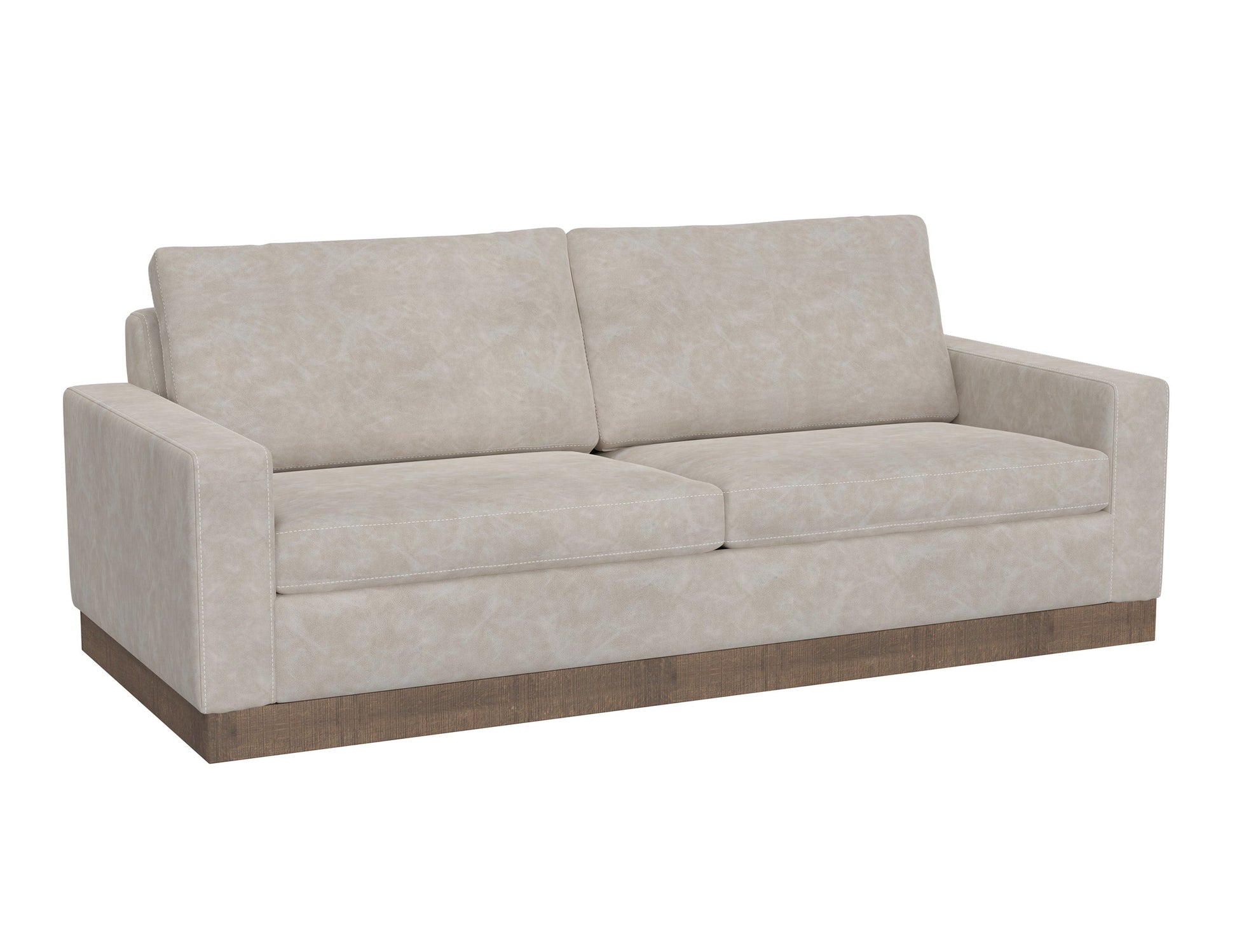 Wooden Frame & Base, Sofa - Ivory