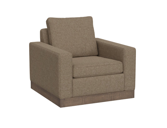 Wooden Frame & Base, Armchair - Camel Brown