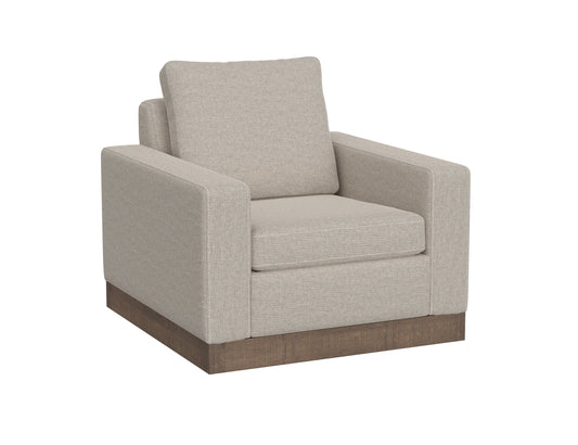 Wooden Frame & Base, Armchair - Agreeable Gray
