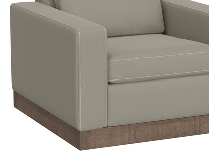 Wooden Frame & Base, Armchair - Almond Gray