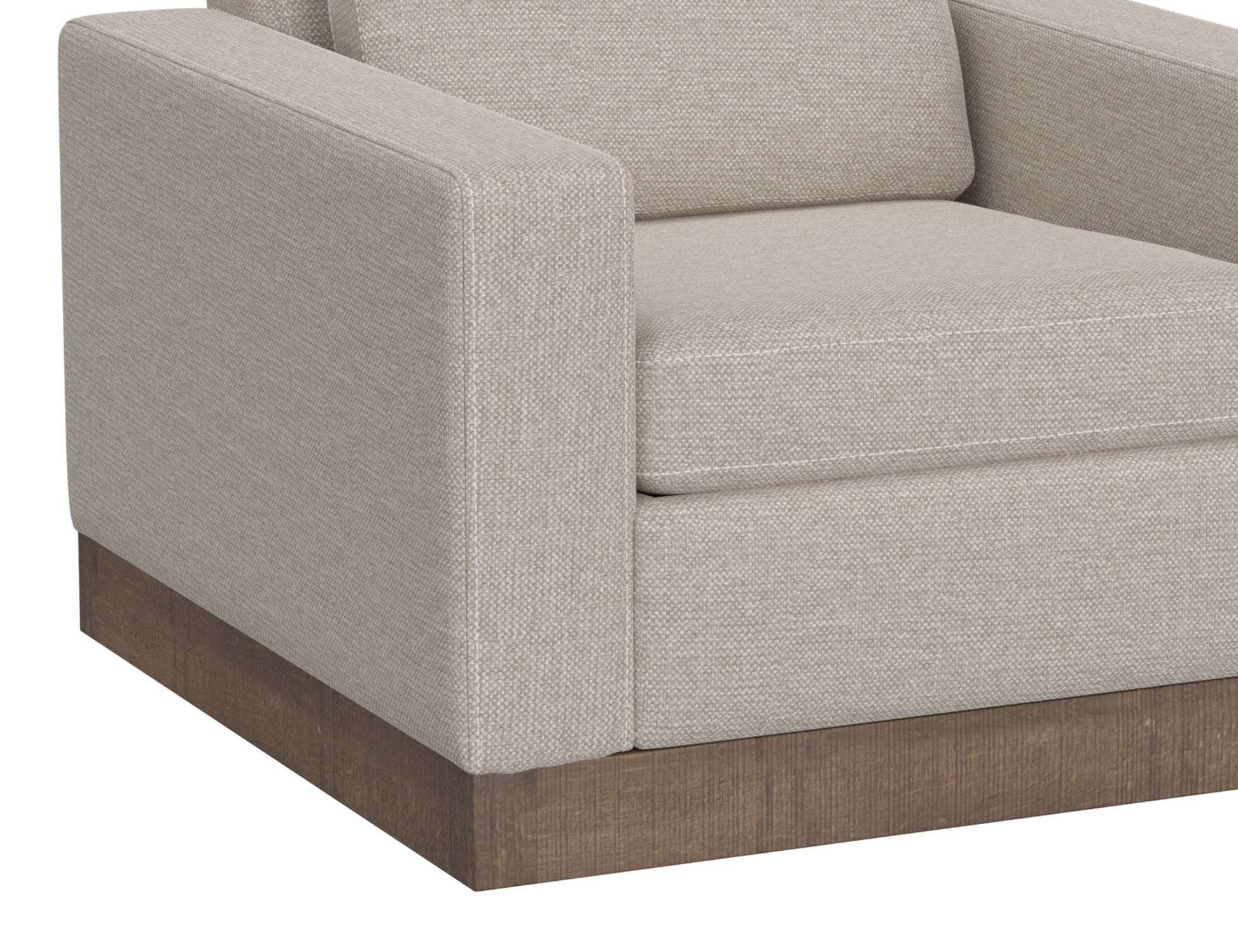 Wooden Frame & Base, Armchair - Agreeable Gray