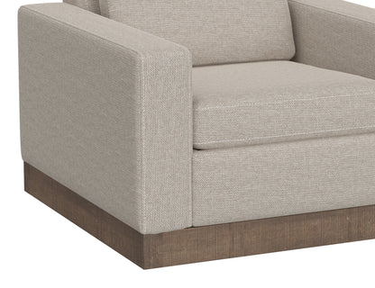 Wooden Frame & Base, Armchair - Agreeable Gray