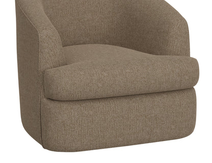 Wooden Frame & Metal Base, 360 Degree Swivel Accent Chair - Brown Camel