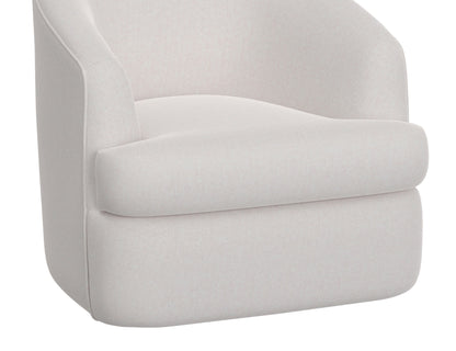 Wooden Frame & Metal Base, 360 Degree Swivel Accent Chair - Towny Brown