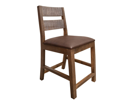 Faux Leather Seat 24" Barstool - Multicolor