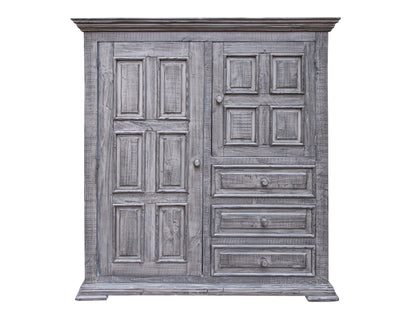 3 Drawer 2 Doors Gentleman's Chest - Distressed Gray