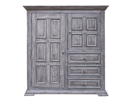 3 Drawer 2 Doors Gentleman's Chest - Distressed Gray
