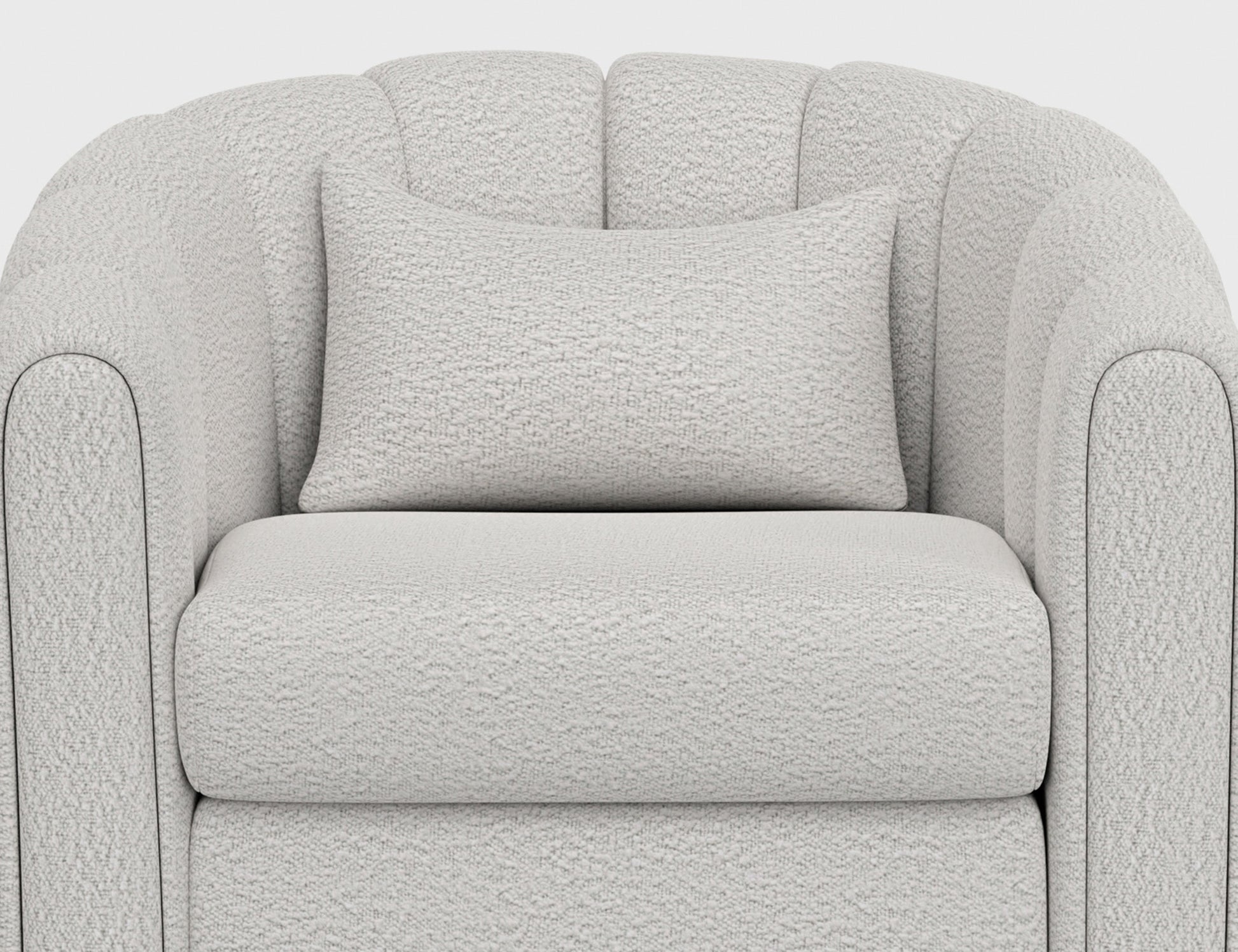 Wooden Frame & Metal Base, 360 Degree Swivel Glider Accent Chair - Light Cream