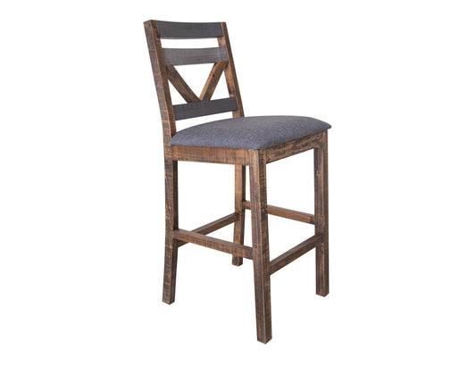 Upholstered Seat 30" Barstool - Two Tone Gray & Brown