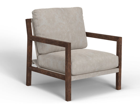 Wooden Frame, Armchair - Ivory