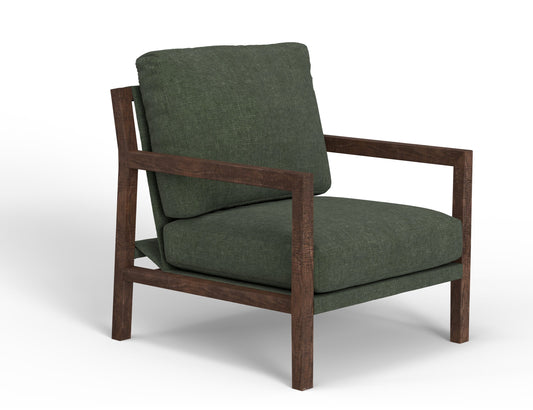 Wooden Frame, Armchair - Olive Green