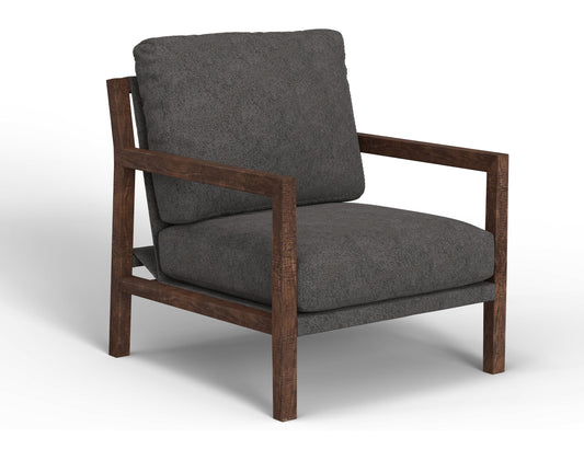 Wooden Frame, Armchair - Iron Gray