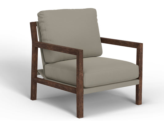 Wooden Frame, Armchair - Almond Gray