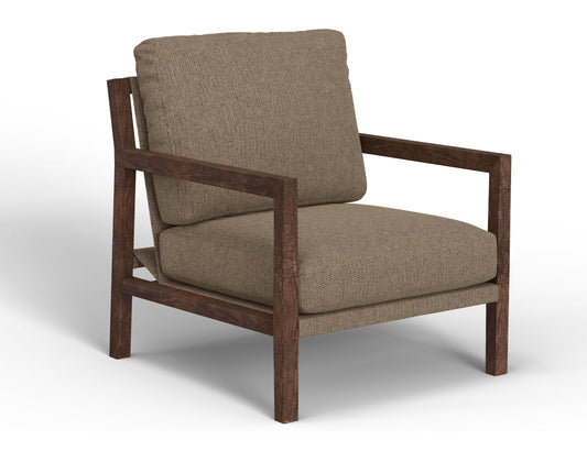 Wooden Frame, Armchair - Brown Camel