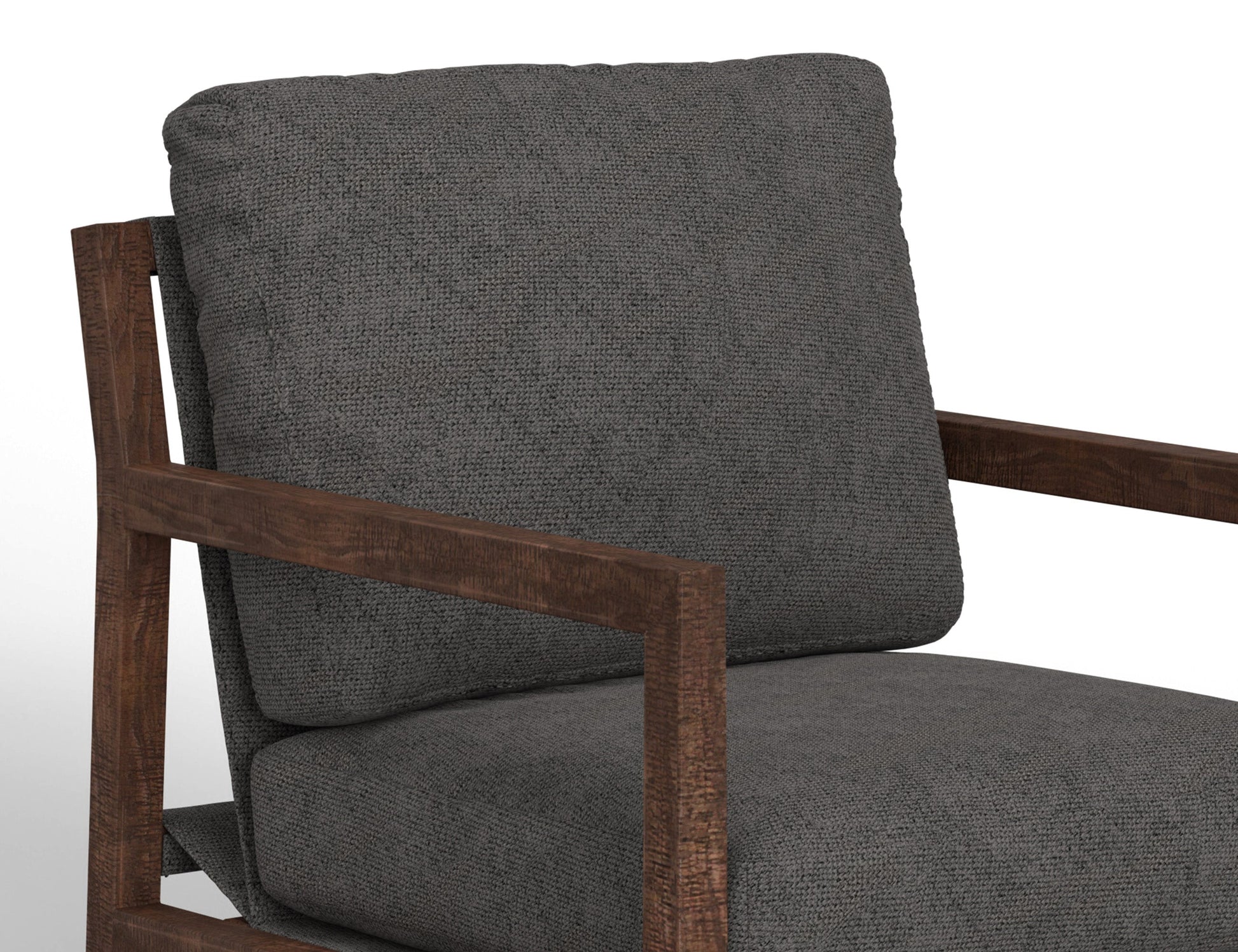 Wooden Frame, Armchair - Iron Gray