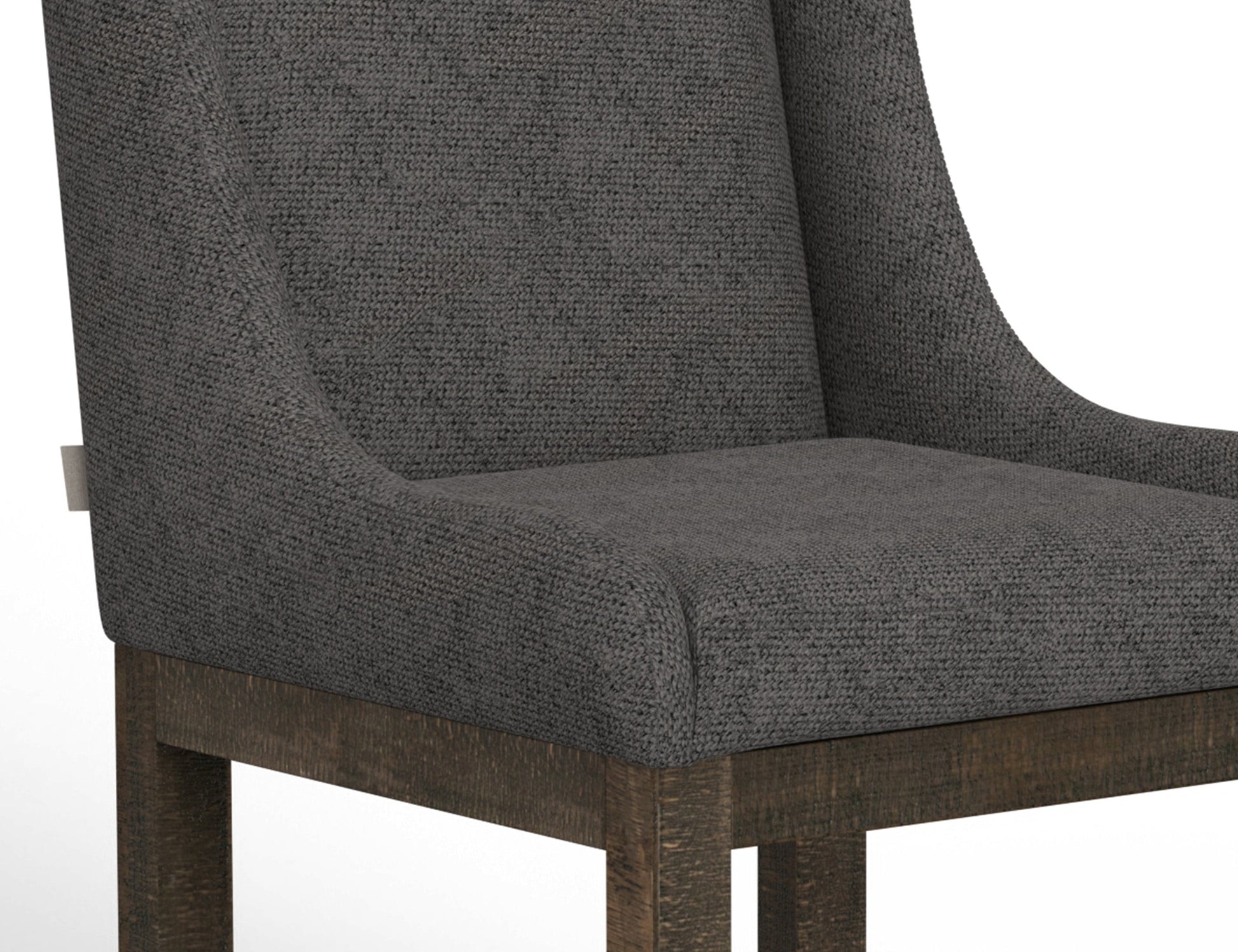 Wooden Frame & Base, 30" Upholstered Barstool - Iron Gray