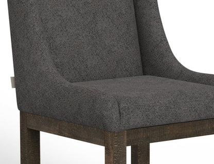 Wooden Frame & Base, 30" Upholstered Barstool - Iron Gray