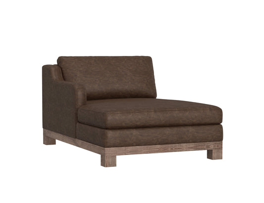 Wooden Frame & Base, Sectional Left Chaise - Chocolate Brown