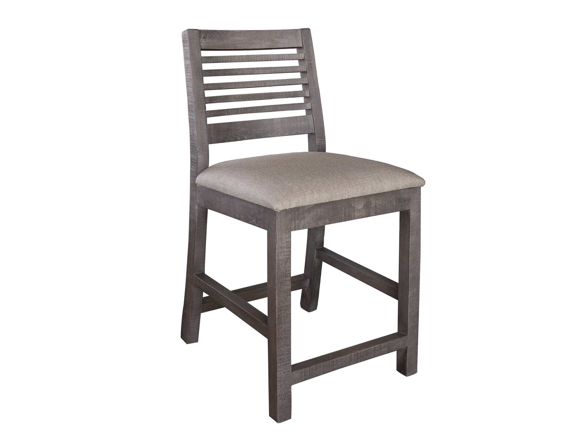 Ladder Backrest 24" Barstool - Weathered Gray