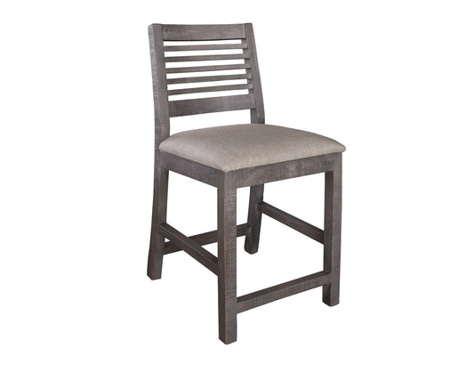 Ladder Backrest 24" Barstool - Weathered Gray