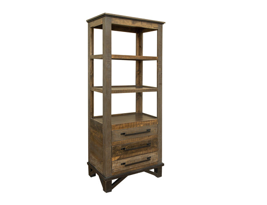 3 Drawer Pier / Bookcase - Two Tone Gray & Brown