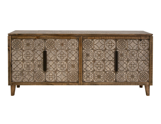 4 Doors Console - Walnut Brown