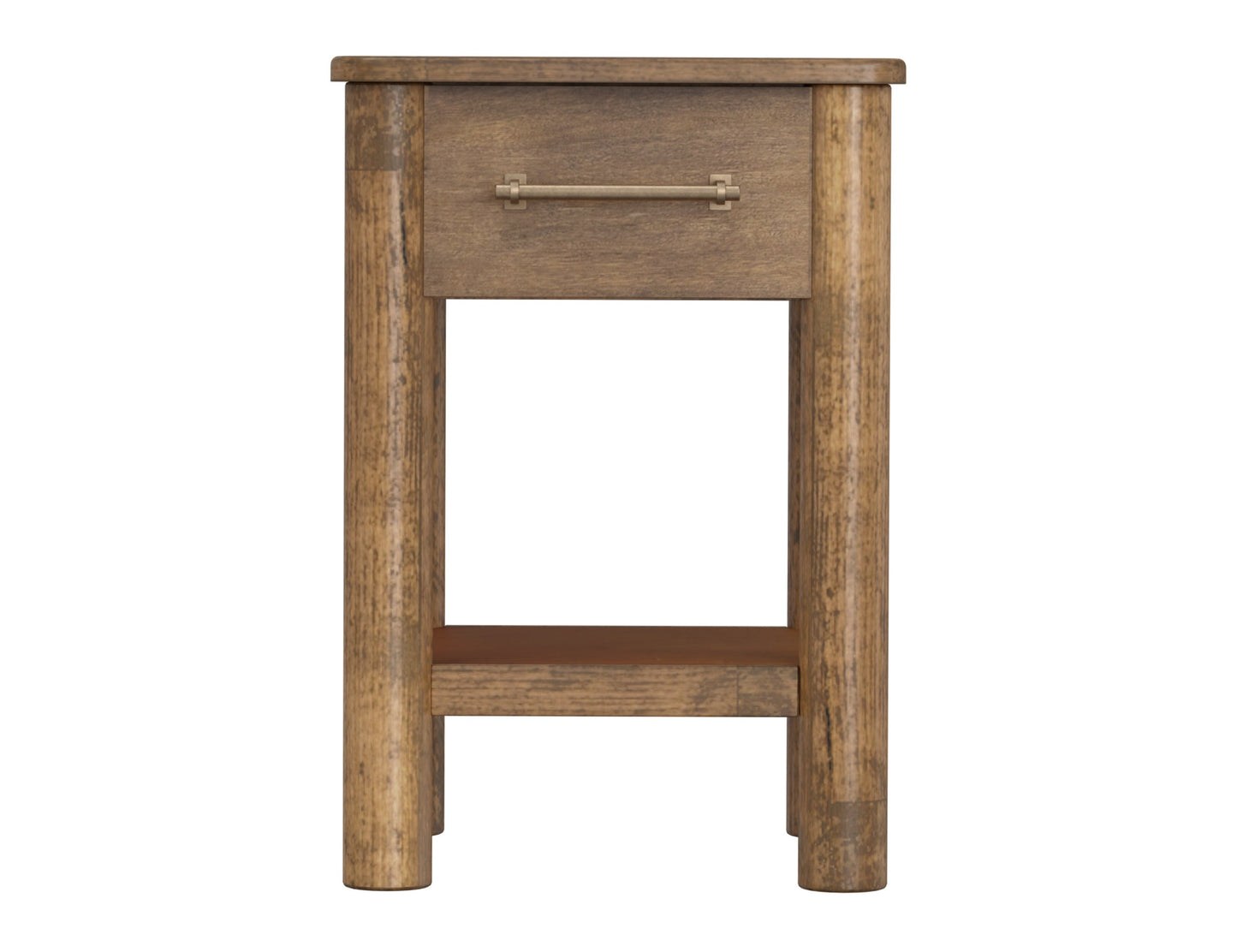 1 Drawer Chairside Table - Towny Brown