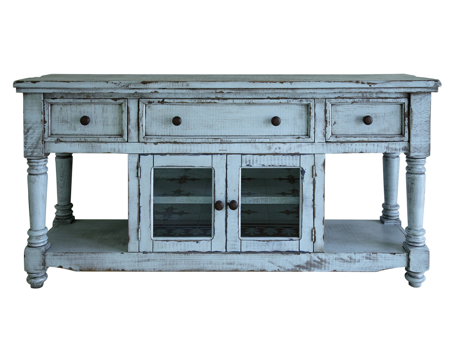 3 Drawer 2 Doors 70" TV Stand - Sky Blue