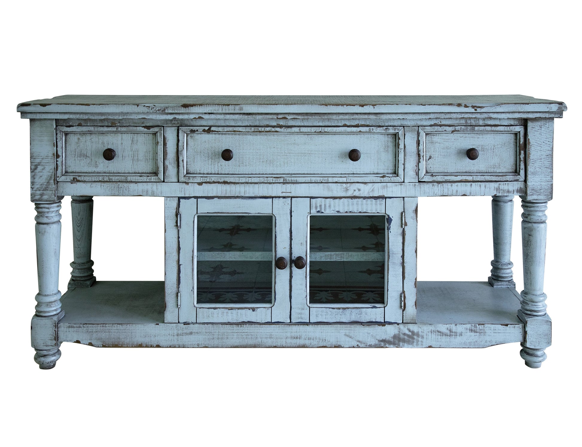 3 Drawer 2 Doors 70" TV Stand - Sky Blue