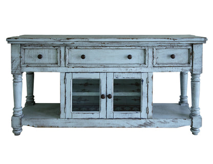3 Drawer 2 Doors 70" TV Stand - Sky Blue