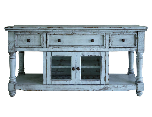 3 Drawer 2 Doors 70" TV Stand - Sky Blue