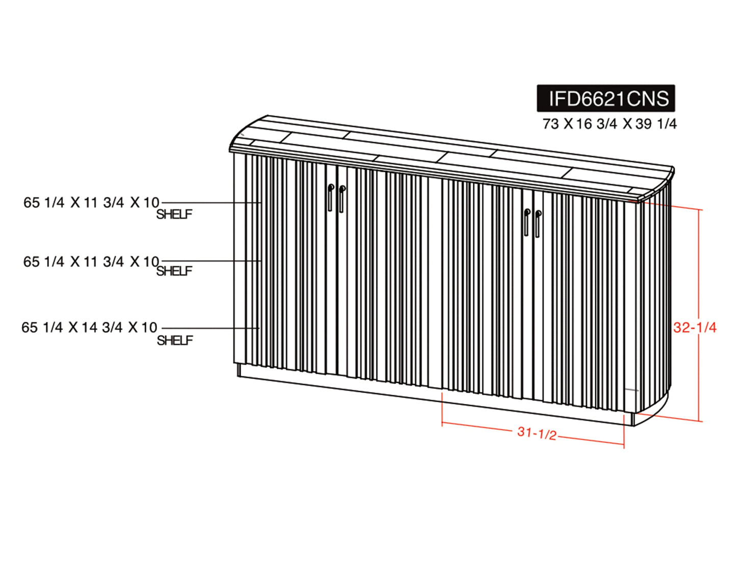 4 Door Console - Mezquite Brown