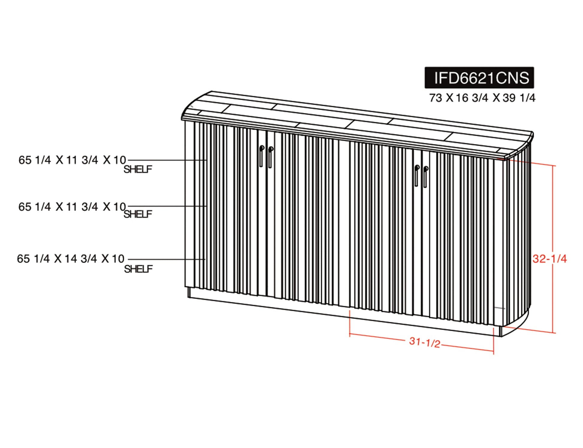 4 Door Console - Mezquite Brown