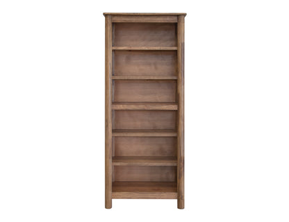 6 Wooden Shelves Bookcase - Towny Brown
