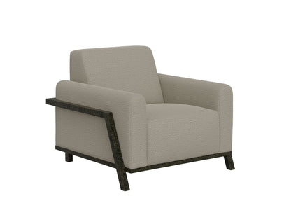 Wooden Frame & Base, Armchair - Almond Gray