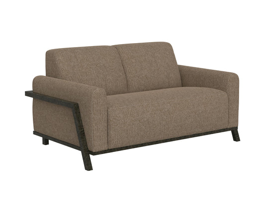 Wooden Frame & Base, Loveseat - Brown Camel