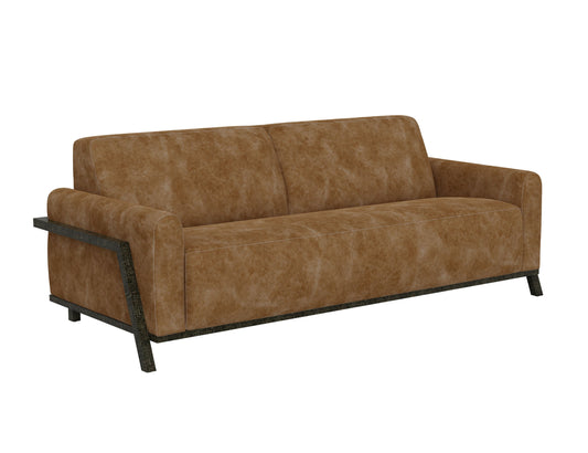 Wooden Frame & Base, Sofa - Caramel Color