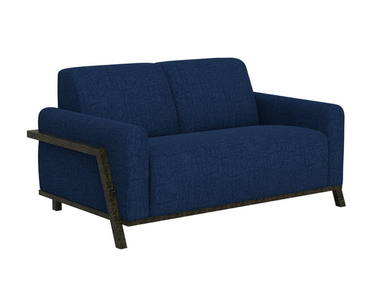 Wooden Frame & Base, Loveseat - Midnight Blue