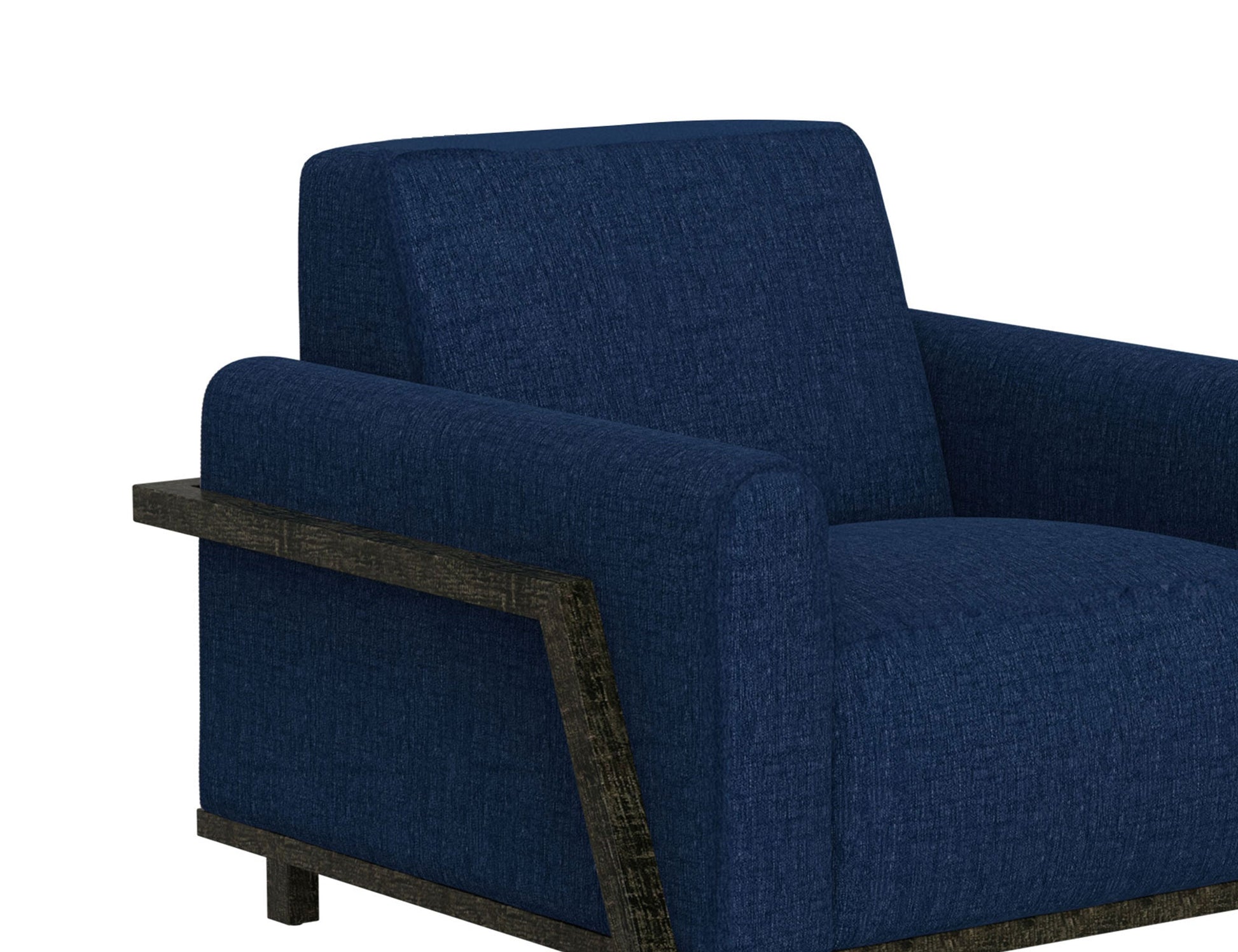 Wooden Frame & Base, Loveseat - Midnight Blue