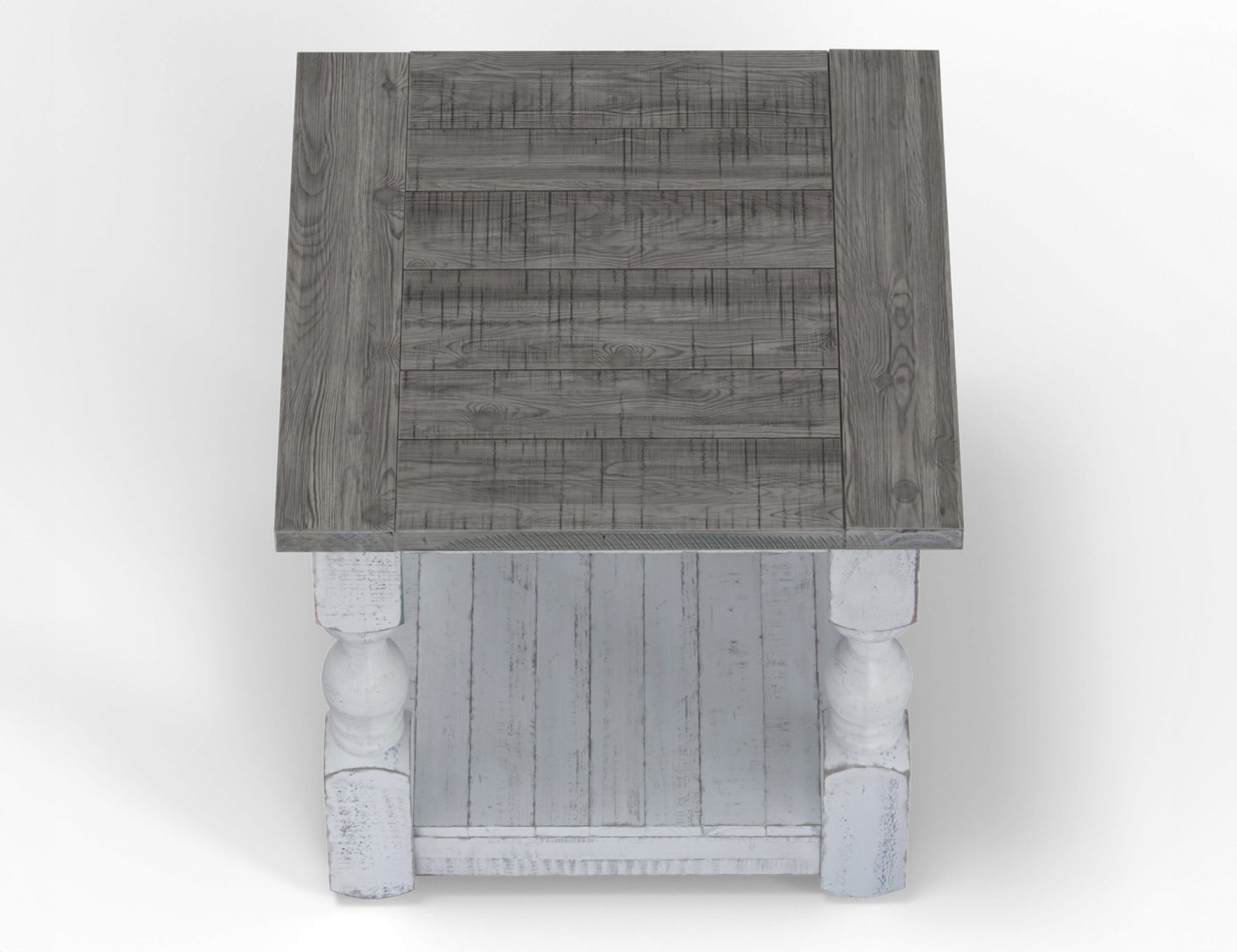 End Table - Antiqued Ivory & Weathered Gray