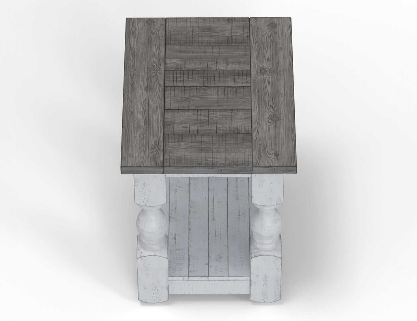 Chairside Table - Antiqued Ivory & Weathered Gray